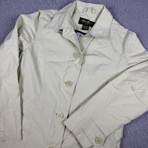 Eddie Bauer Women's Pale Green Trench Coat Medium